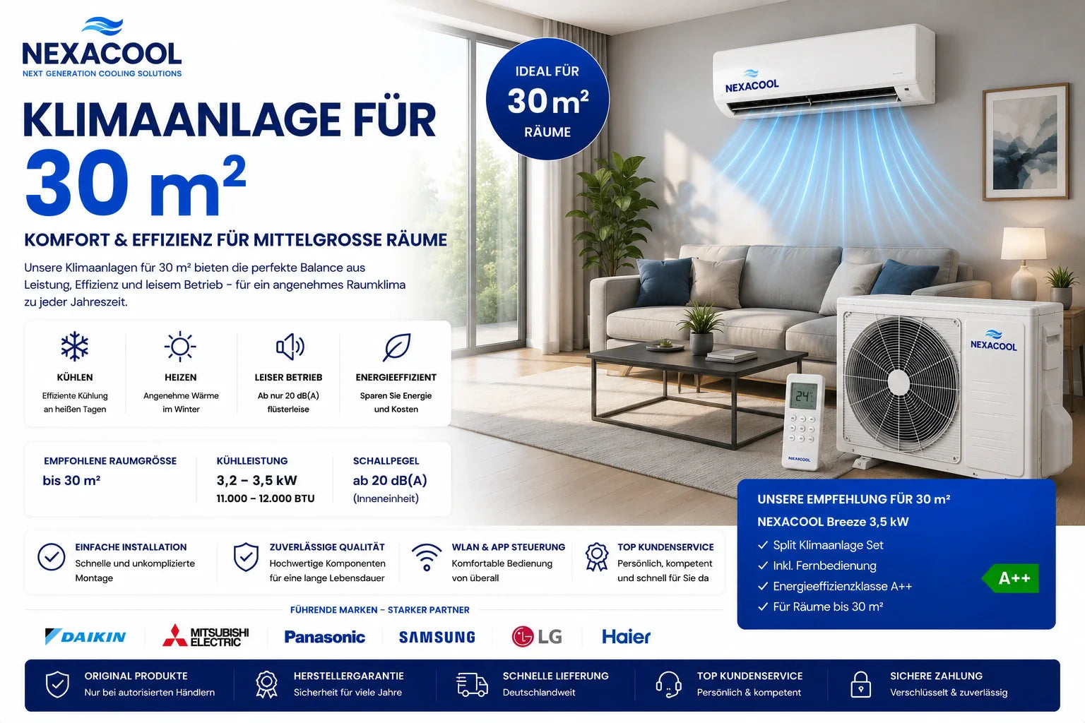 Klimaanlage für 30 m²