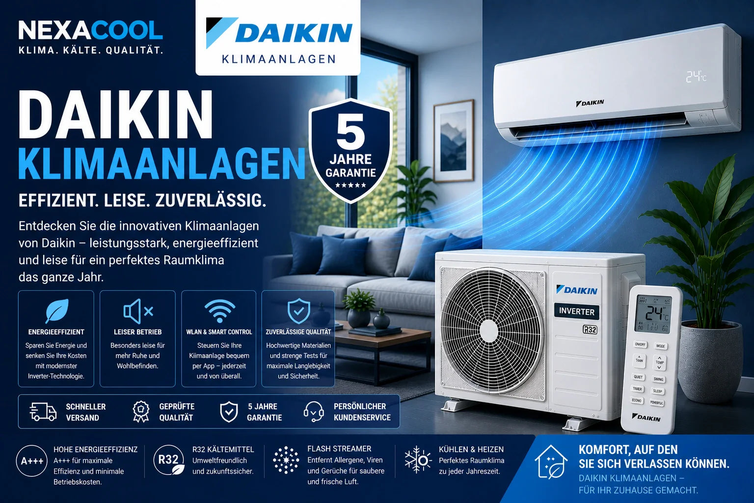 Daikin Klimaanlagen mit 5 Jahre Garantie