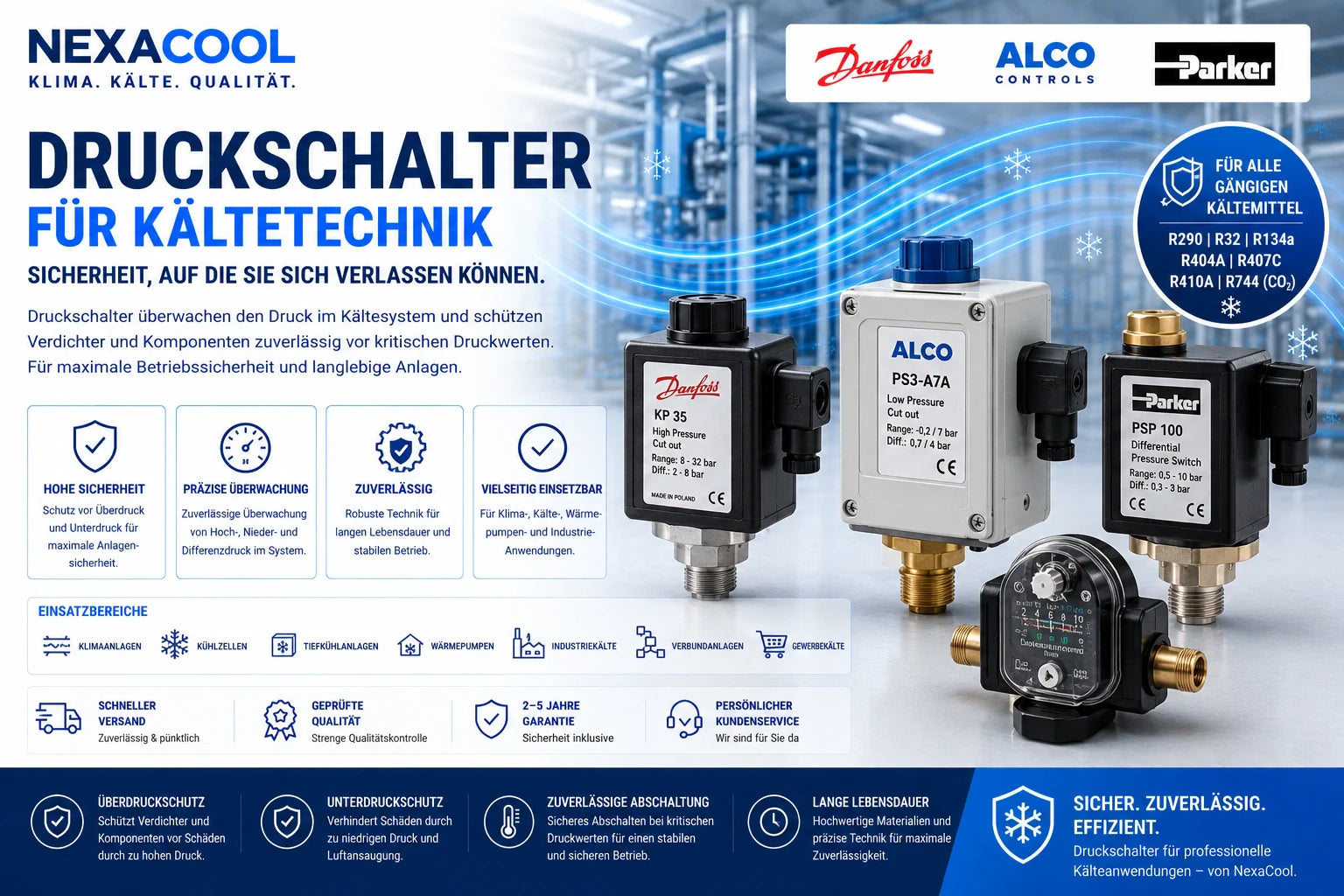 Druckschalter für Kältetechnik