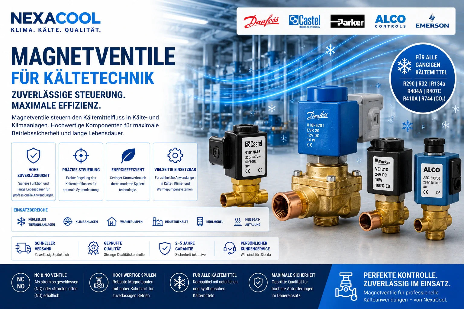 Magnetventile für Kältetechnik