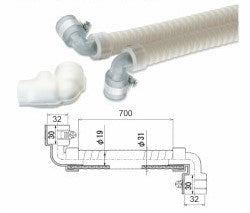 Verbindungsschlauch für Kassettengeräte 32mm-90° auf 32mm-90°, 70 cm