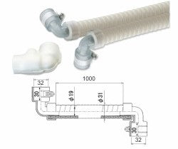 Verbindungsschlauch für Kassettengeräte 32mm-90° auf 32mm-90°, 100 cm