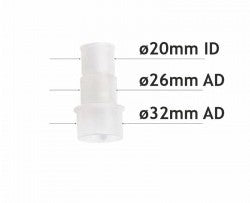 Adapter für Kondensatsiphon 32mm AD, 26 mm AD, 20 mm ID
