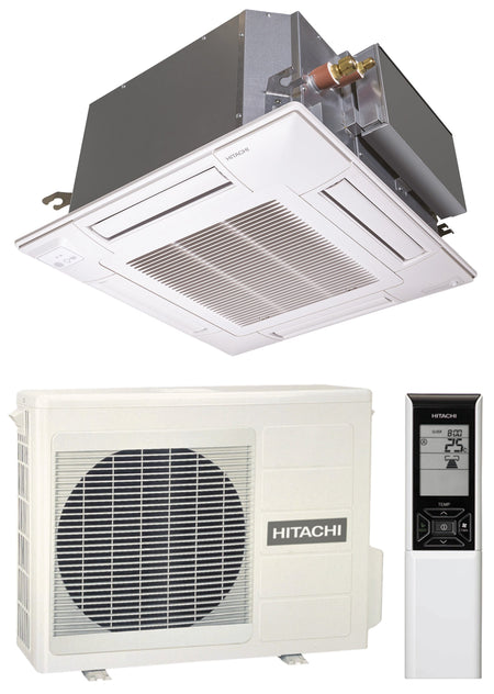 Hitachi RAI-35RPE + RAC-35NPE – 4-Wege-Kassettengerät-Set 3,5 kW R32 – Split-Klimaanlage