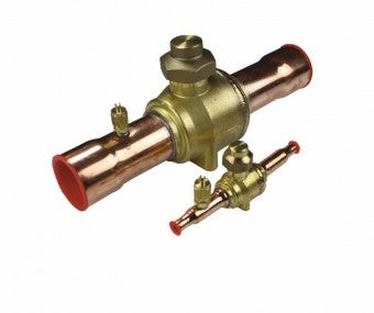 Bi-Flow Kugelabsperrventil m. Schrader, BSA-M12 - Löt 12 mm, Durchgang 10mm