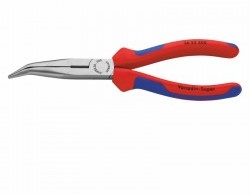 KNIPEX Flachrundzange m. Schneide, 200 mm, 40°, schwarz atram.