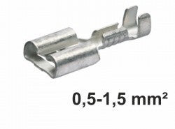 Steckverbinder unisoliert 6,3x0,8 mm, f. 0,5-1,5 mm² 100 Stück