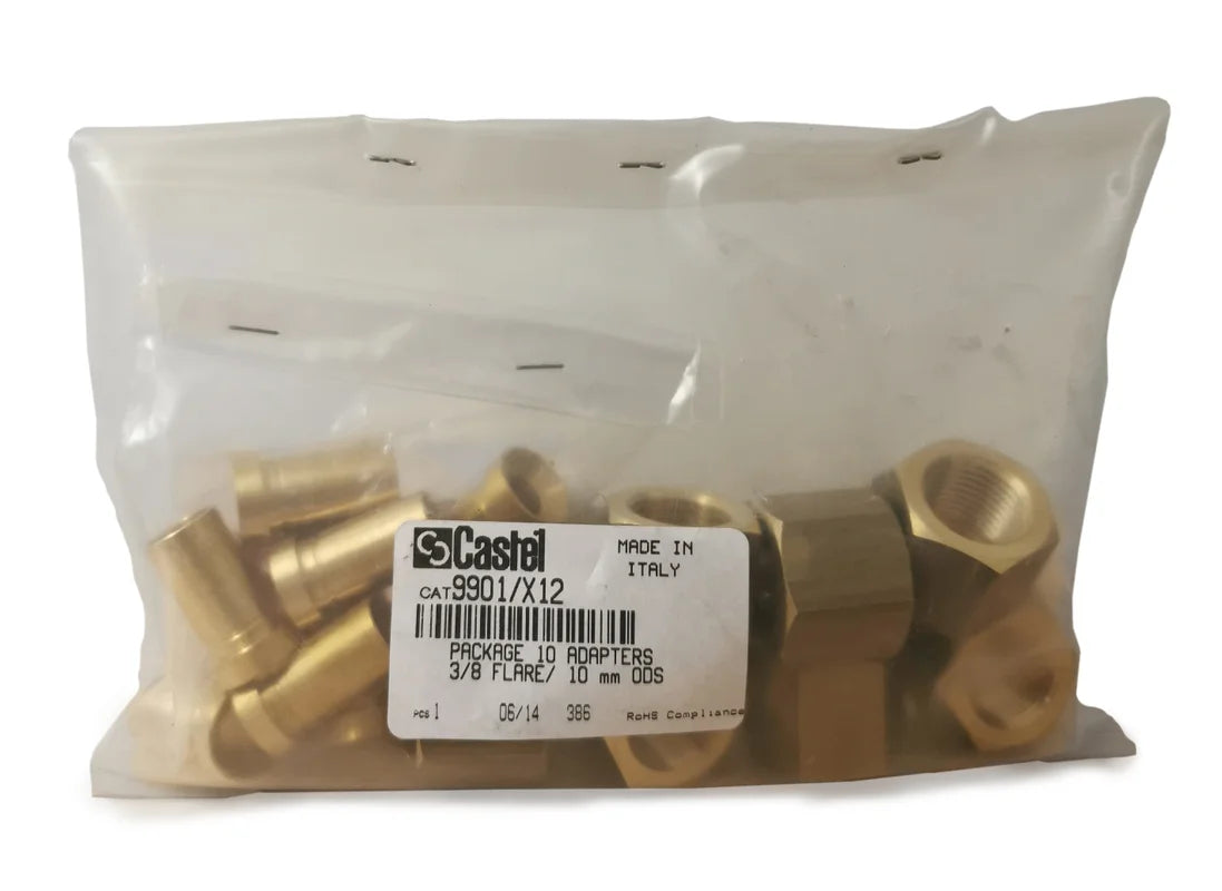Castel Lötadapter CO2 (120bar) 9901/X12 3/8"SAE-10mmLötODS(Pack=10 Stk)