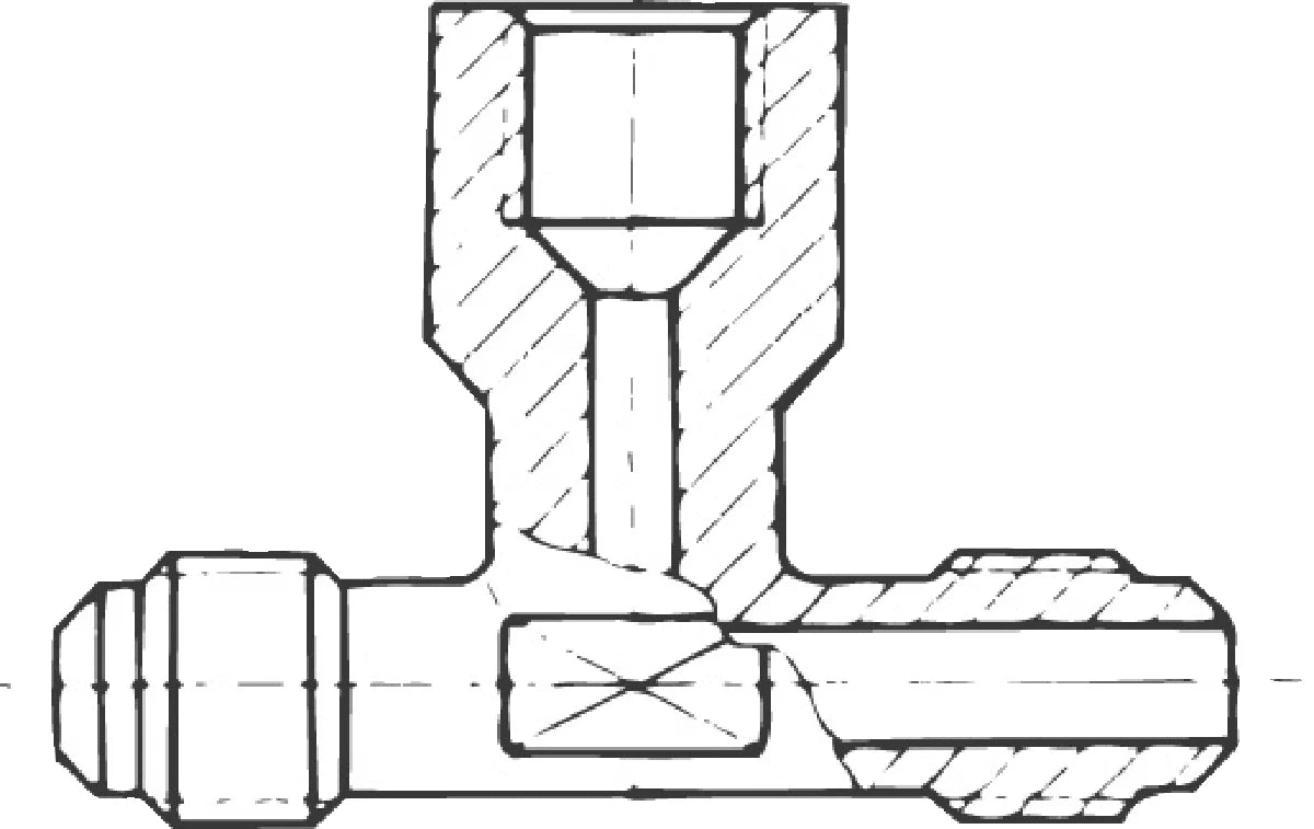Schraderventil T-Stück schraub A-31854 7/16"UNF a x i x a