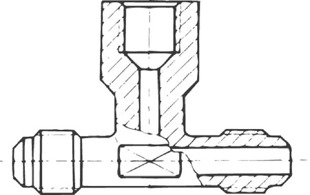 Schraderventil T-Stück schraub A-31854 7/16"UNF a x i x a