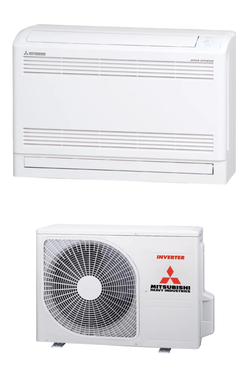 Mitsubishi Heavy SRF25ZS-W + SRC25ZS-W2 – Truhengerät-Set 2,5 kW R32 – Split-Klimaanlage