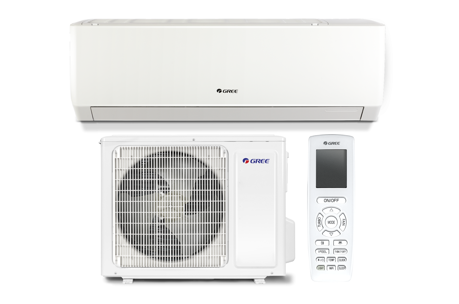 GREE GWH-09-AGA | Monosplit Klimaanlagen Set SOLID mit Wandgerät | 2,5 kW