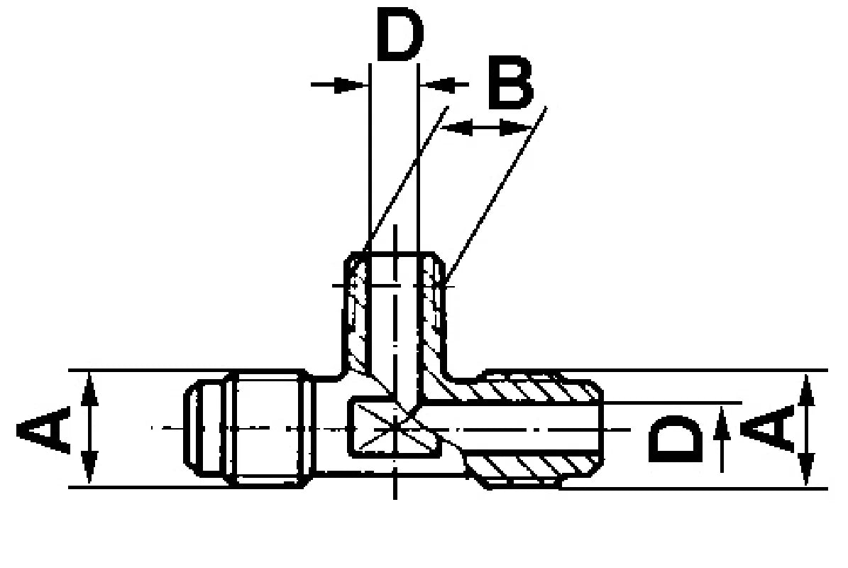 T-Stück konisch TKS 7/16"UNFx1/8"NPT