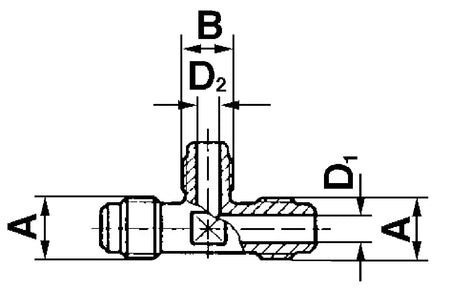 T-Stück reduziert TR 5/8"x7/16"UNF