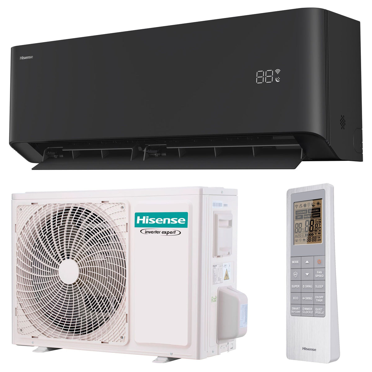 Hisense UNI HB schwarz Wandgerät-Set HB25XU0BG + AS25XU0EW - 2,6 kW