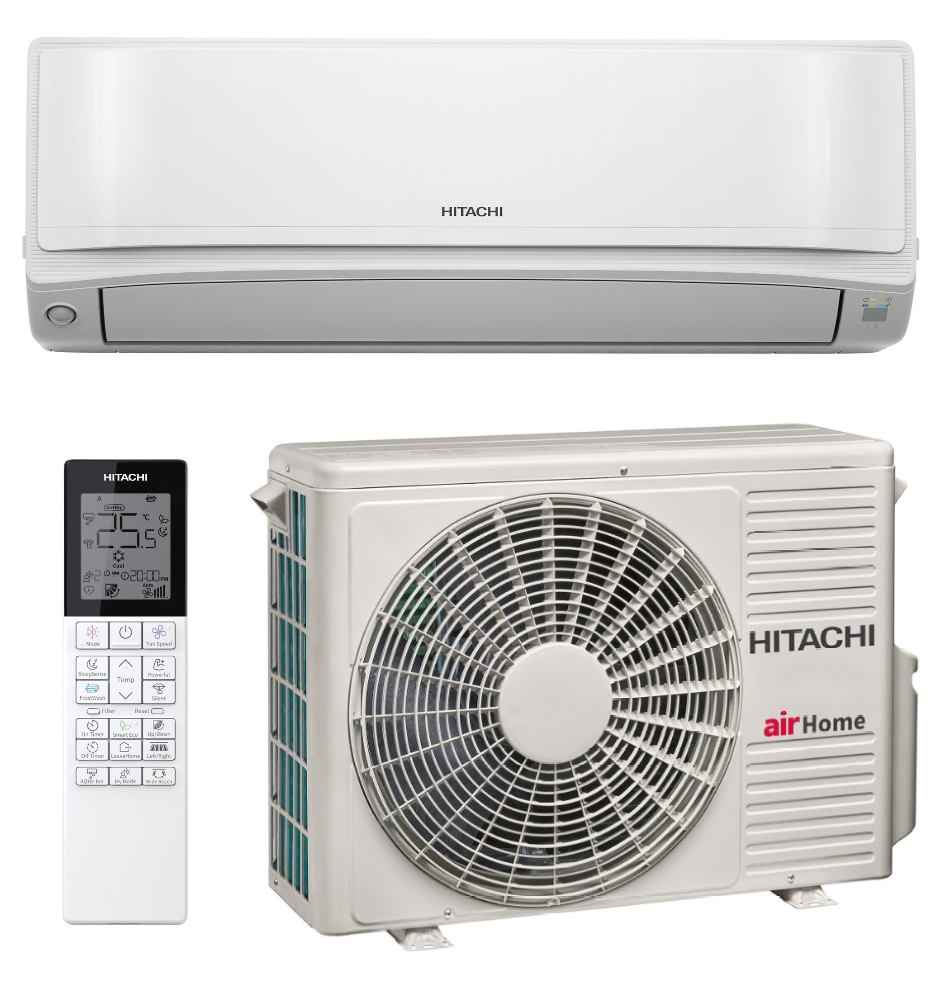 Hitachi RAK-VJ35RHAE + RAC-VJ35WHAE – Wandgerät-Set 3,5 kW R32 – Split-Klimaanlage