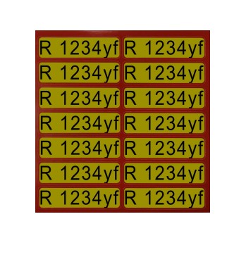 Aufkleber für Richtungspfeile brennbar R1234yf (1 Satz = 14 St.) brennbar