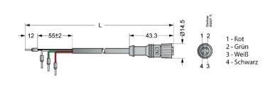 Danfoss Anschlusskabel m.Stecker f. ETS u.CCM/CCMT 034G2200