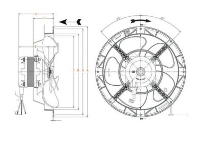 Glems Ventilator axial GT7R-200